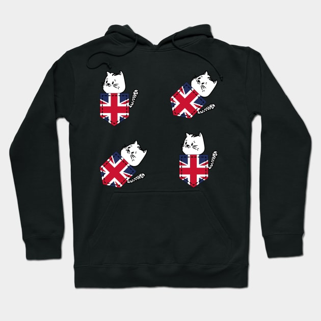 Patriotic Pocket Pussy - Cat Lover -  British Patriot Hoodie by PosterpartyCo